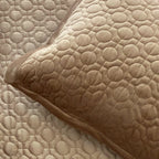Sadyaska Oriental Champagne Gold Velvet 1 Pcs Bedspread