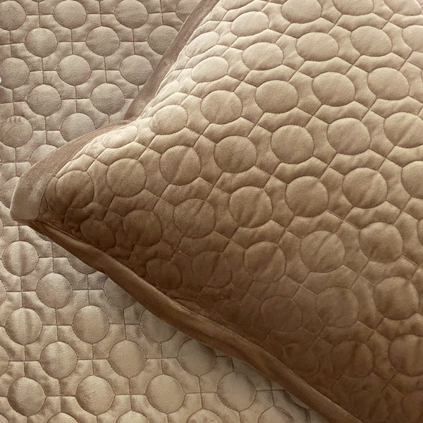 Sadyaska Oriental Champagne Gold Velvet 1 Pcs Bedspread