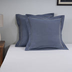 Emmie 100% Egyptian Cotton Woven Blue 2PC Pillow Case Euro Set