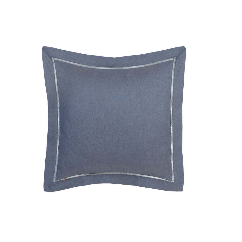 Emmie 100% Egyptian Cotton Woven Blue 2PC Pillow Case Euro Set