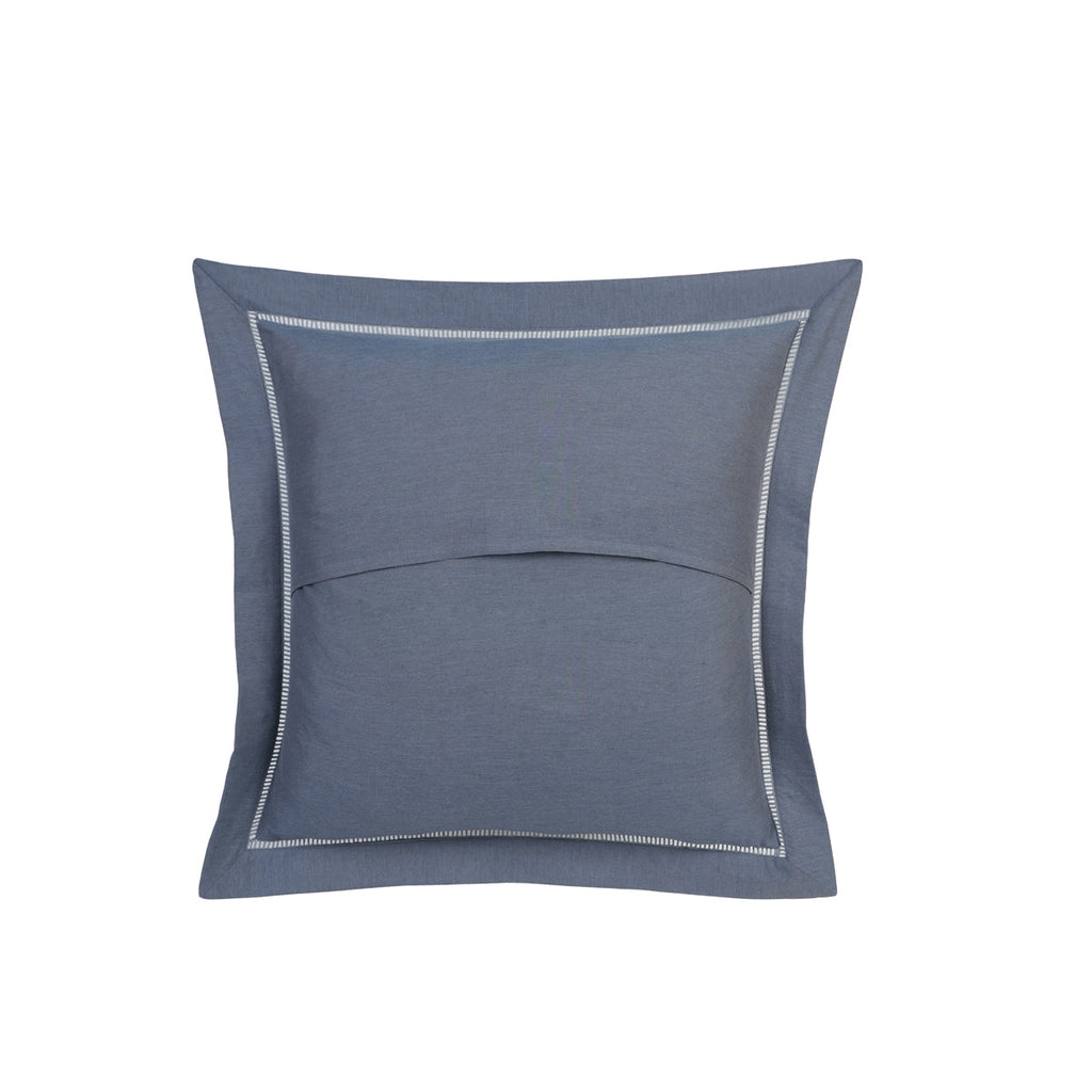 Emmie 100% Egyptian Cotton Woven Blue 2PC Pillow Case Euro Set