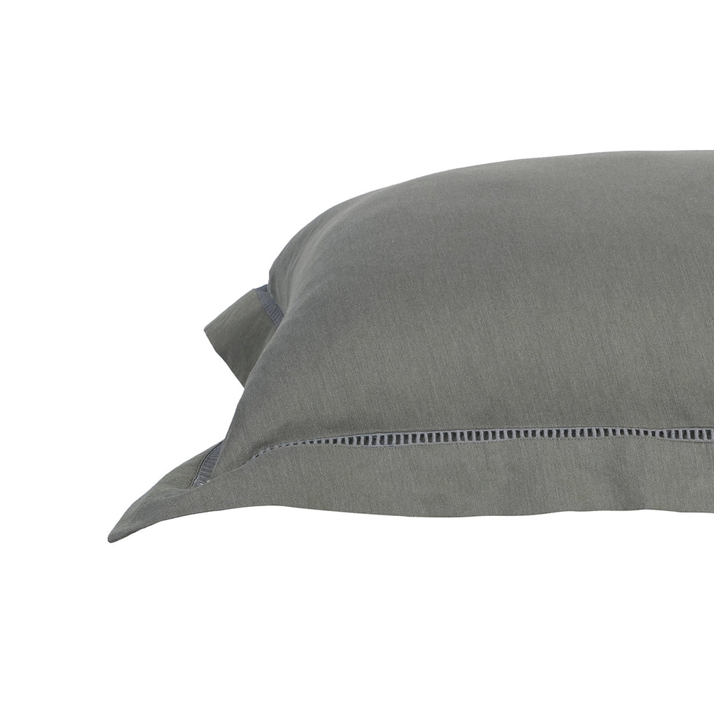 Emmie 100% Egyptian Cotton Woven Green 2PC Pillow Case Euro Set