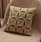 Sadyaska Botanical Bliss Cotton Embroidered Beige 16" X 16" 1 Pcs Cushion Cover