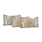Vintage Quilted Hand Gallant Damask Print Pillow Sham Set Blue
