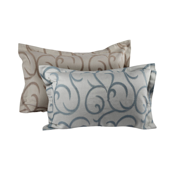 Vintage Jacquard Scroll Finesse Pillow Sham Set Blue