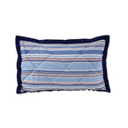 Little Maspar Quilted Hand Sailor Stripe Pillow Sham Set Blue