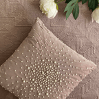 Sadyaska Decorative Pearl Onion Pink Velvet 16x16 1 Pcs Cushion Cover