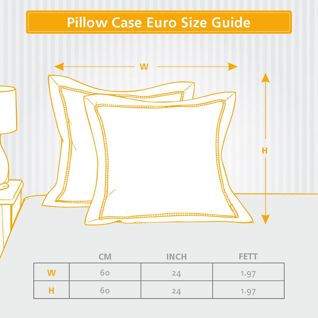 Classical Impression Folkloric 100% Cotton Pillow Case Euro Set Rust