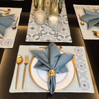 Sadyaska Geo Sage Green - Set of 2 Placemats & 2 Napkins 1 Pcs Table Linen