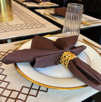 Sadyaska Zigzag Beige - Set of 2 Placemats & 2 Napkins 1 Pcs Table Linen