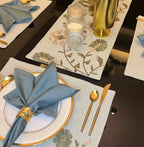 Sadyaska Floral Sage Green - Set of 2 Placemats & 2 Napkins 1 Pcs Table Linen