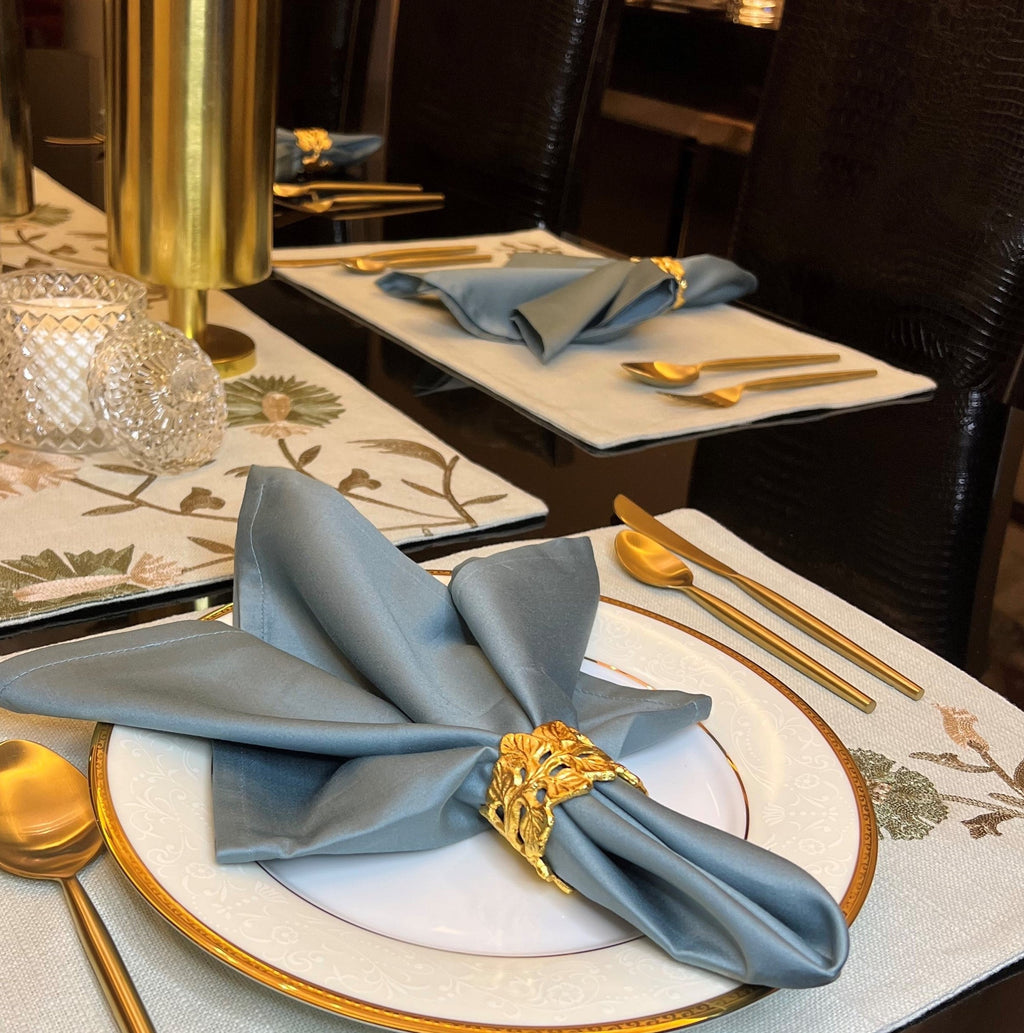 Sadyaska Floral Sage Green - Set of 2 Placemats & 2 Napkins 1 Pcs Table Linen