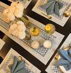 Sadyaska Zigzag Sage Green - Set of 2 Placemats & 2 Napkins 1 Pcs Table Linen