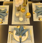 Sadyaska Zigzag Sage Green - Set of 2 Placemats & 2 Napkins 1 Pcs Table Linen