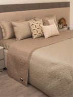 Sadyaska Poppy Sand and Beige 300TC Cotton 10 Pcs Bedding Set