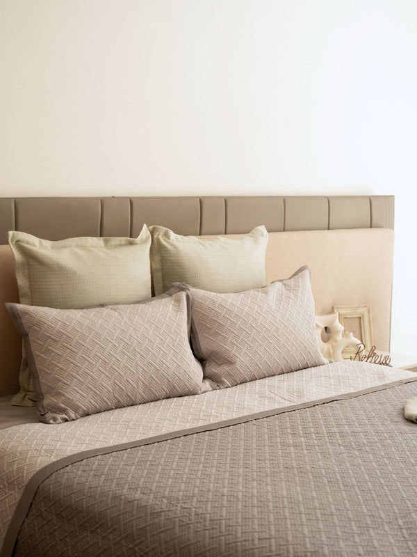Sadyaska Poppy Pearl Grey and Slate Cotton Reversible 1 Pcs Bedspread