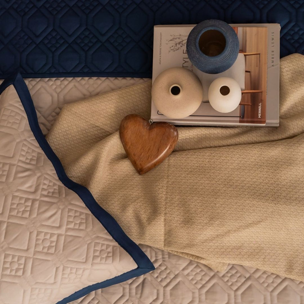 Sadyaska Quartz Clay Woven Throw with s 1 Pcs Euro Sham
