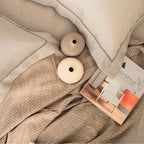 Sadyaska Quartz Latte Woven Throw with s 1 Pcs Euro Sham