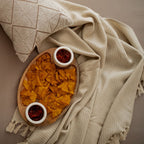 Sadyaska Quartz Neutral Woven Throw with s 1 Pcs Cushion Cover