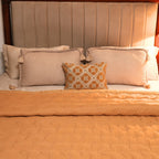 Sadyaska Beige Double Bed Reversible Heavy Winter Downfill Micro Peach 1 Pcs Quilt