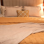 Sadyaska Beige Double Bed Reversible Heavy Winter Downfill Micro Peach 1 Pcs Quilt