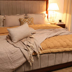 Sadyaska Beige Double Bed Reversible Heavy Winter Downfill Micro Peach 1 Pcs Quilt