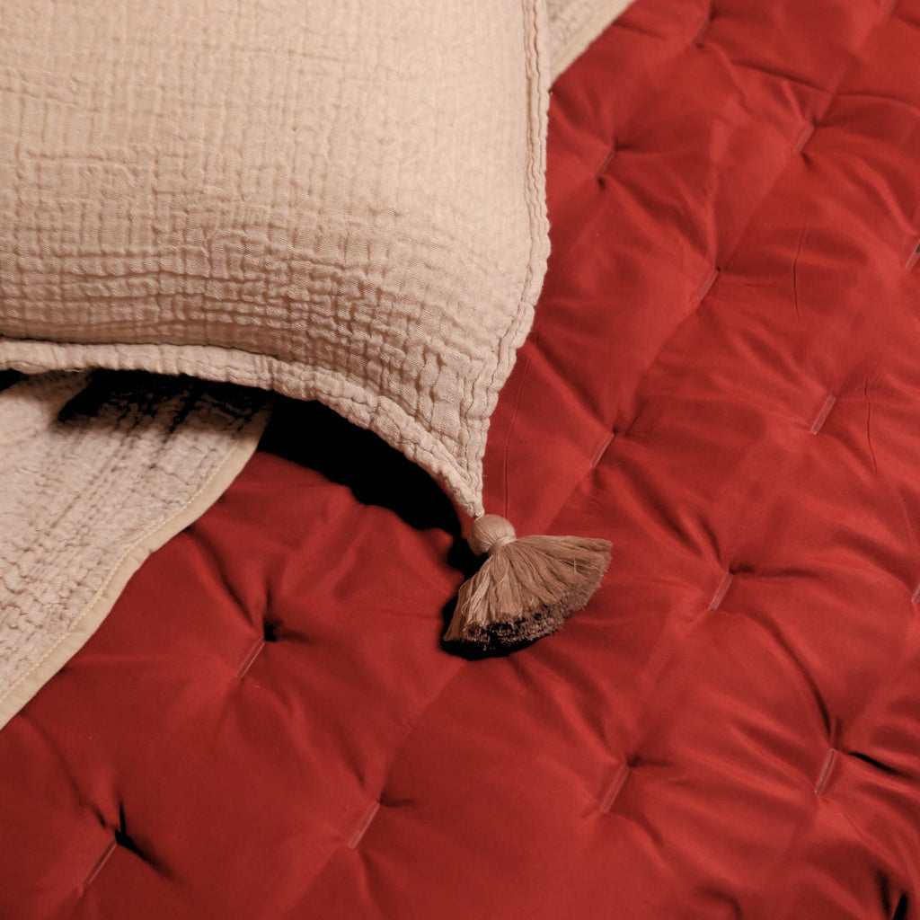 Sadyaska Maroon Double Bed Reversible Heavy Winter Downfill Micro Peach 1 Pcs Quilt