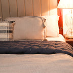Sadyaska Navy Double Bed Reversible Heavy Winter Downfill Micro Peach 1 Pcs Quilt