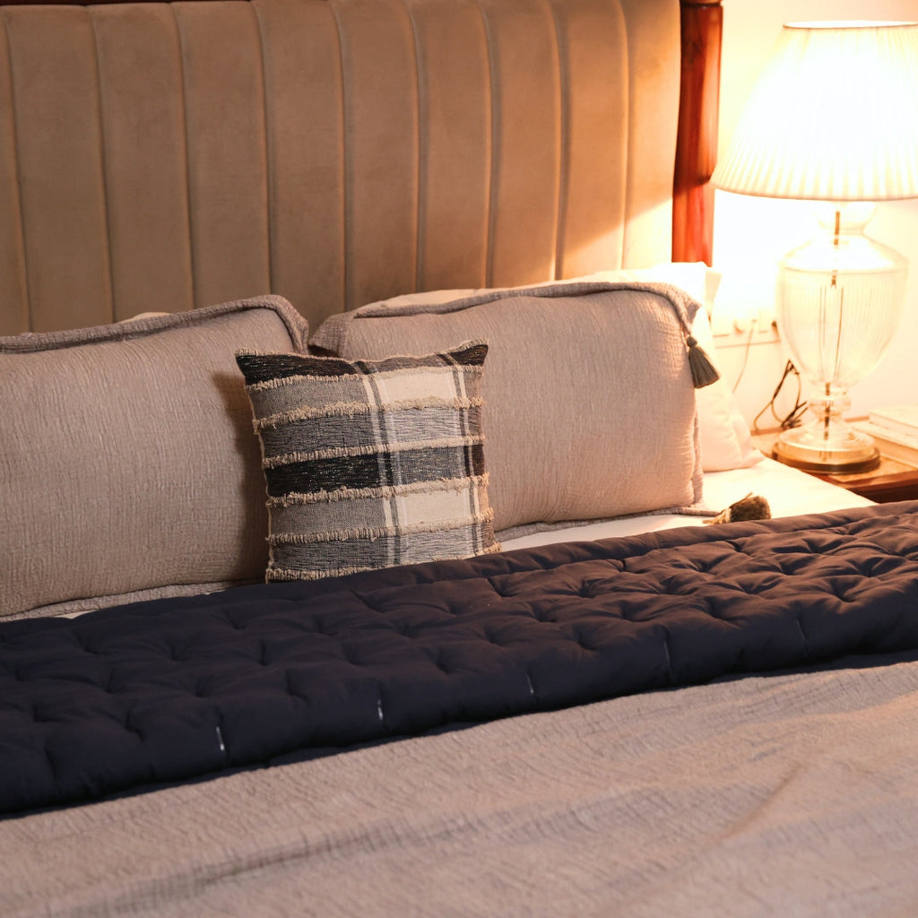 Sadyaska Navy Double Bed Reversible Heavy Winter Downfill Micro Peach 1 Pcs Quilt