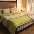 Sadyaska Parrot Green Double Bed Reversible Heavy Winter Downfill Micro Peach 1 Pcs Quilt