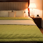 Sadyaska Parrot Green Double Bed Reversible Heavy Winter Downfill Micro Peach 1 Pcs Quilt