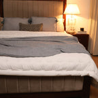 Sadyaska White Double Bed Reversible Heavy Winter Downfill Micro Peach 1 Pcs Quilt