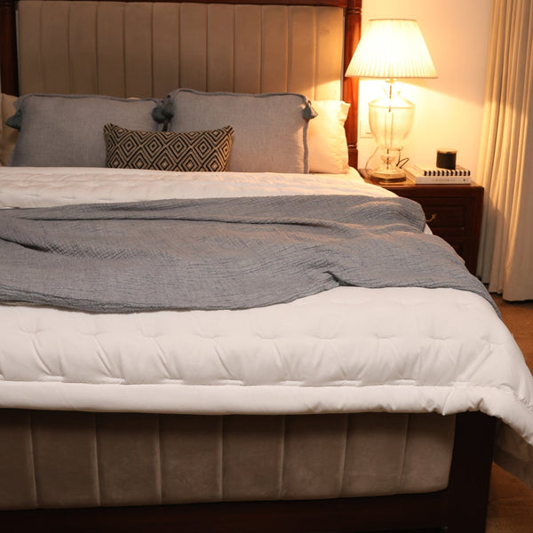 Sadyaska White Double Bed Reversible Heavy Winter Downfill Micro Peach 1 Pcs Quilt