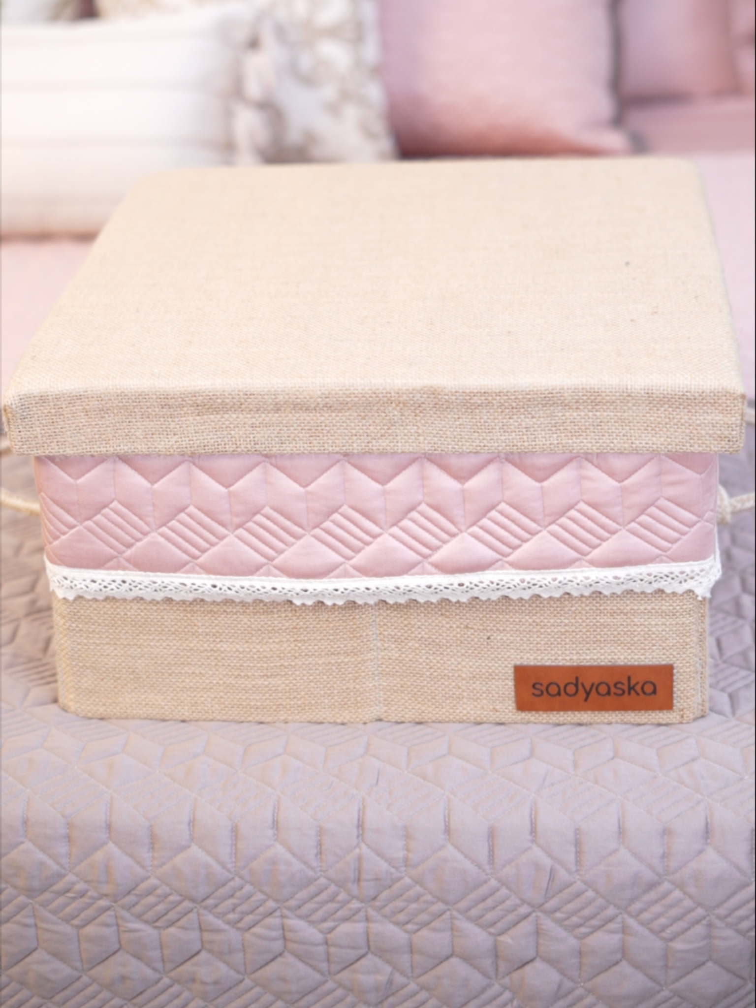 Sadyaska Adore Oats Beige and Ivory 300TC Cotton 10 Pcs Bedding Set