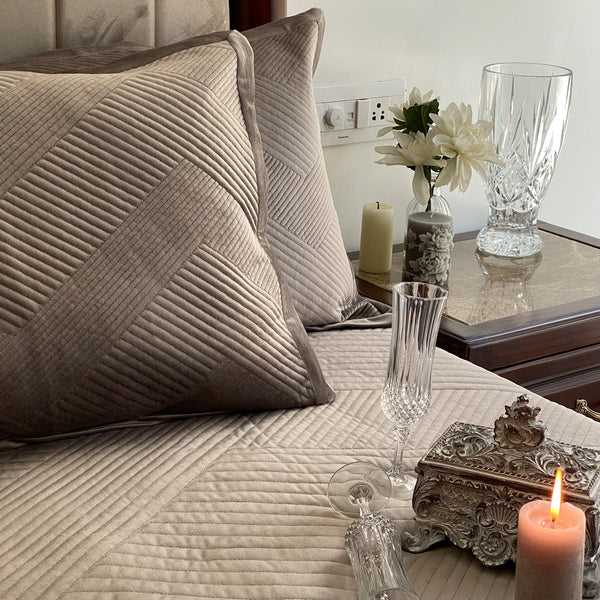 Sadyaska Regal Silver Velvet 1 Pcs Bedspread