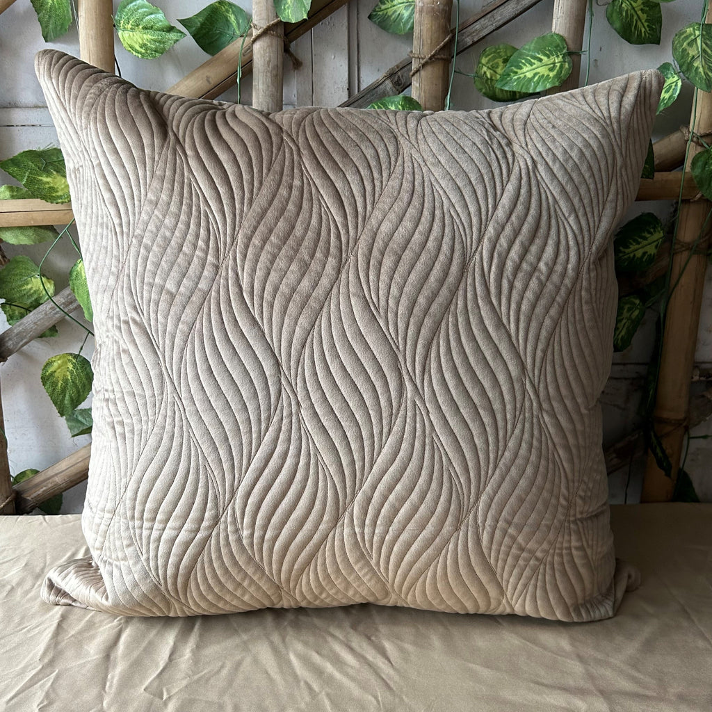 Sadyaska Ridge Champagne Gold Quilted Reversible Velvet 1 Pcs Euro Sham