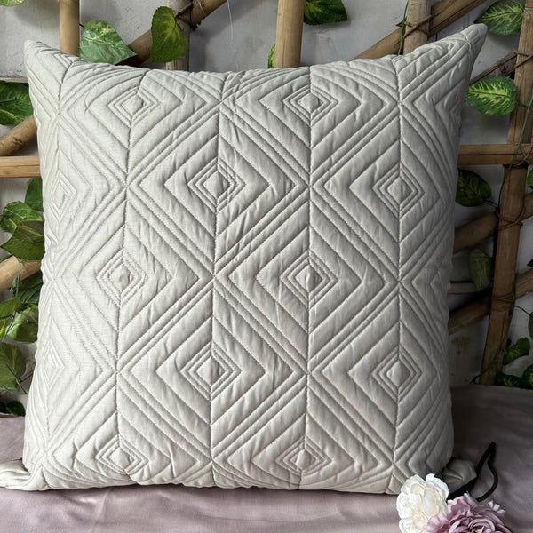 Sadyaska Ripple Beige Quilted Cotton Rich 1 Pcs Euro Sham