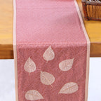 Maspar Leafy Texture 100% Cotton Printed and Hand Work Runner Purple