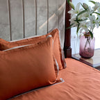 Sadyaska Rust Buff Duplex 1 Pcs Bedsheet