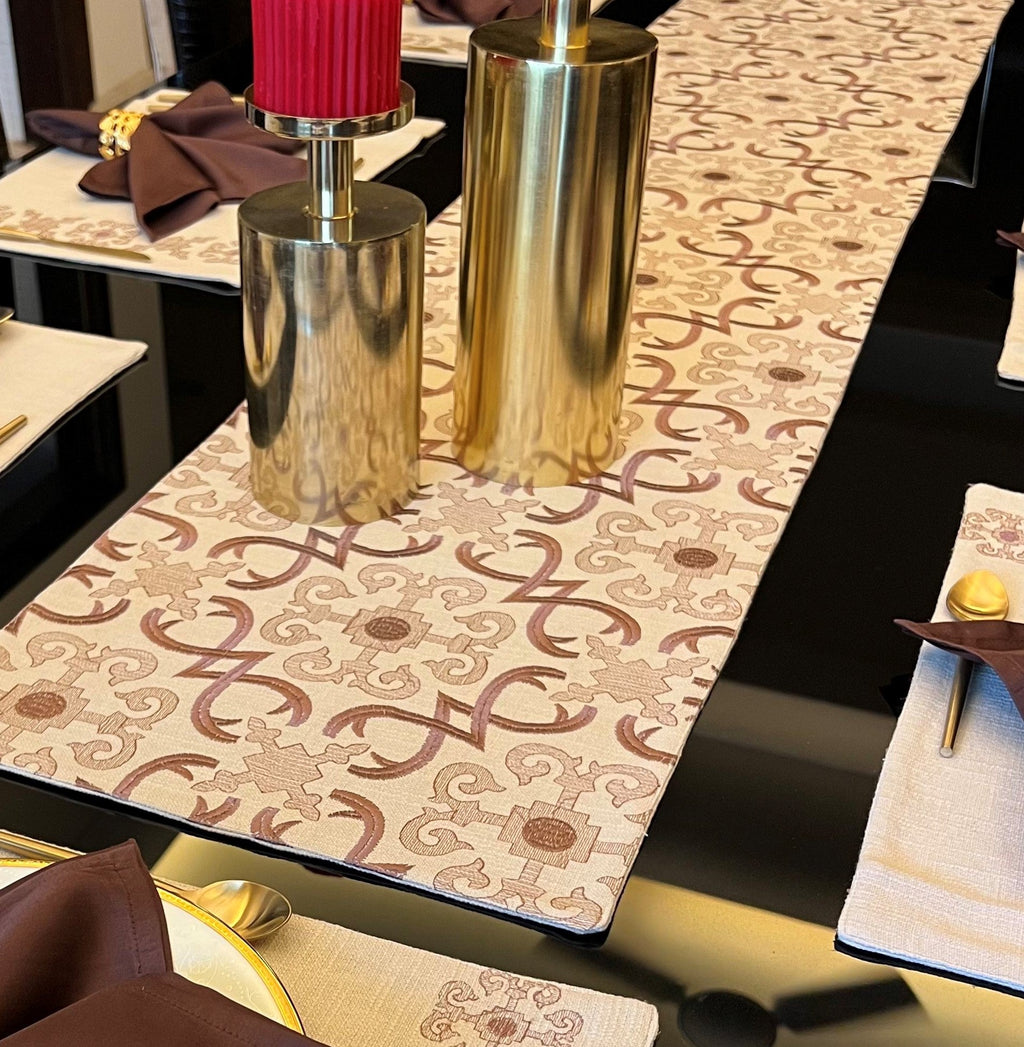 Sadyaska Geo Beige Table 1 Pcs Runner