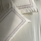 Sadyaska Checks Ivory Mauve Dreams 1 Pcs Bedsheet