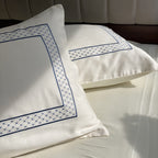 Sadyaska Checks Ivory Navy Dreams 1 Pcs Bedsheet