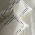 Sadyaska Checks Ivory Navy Dreams 1 Pcs Bedsheet