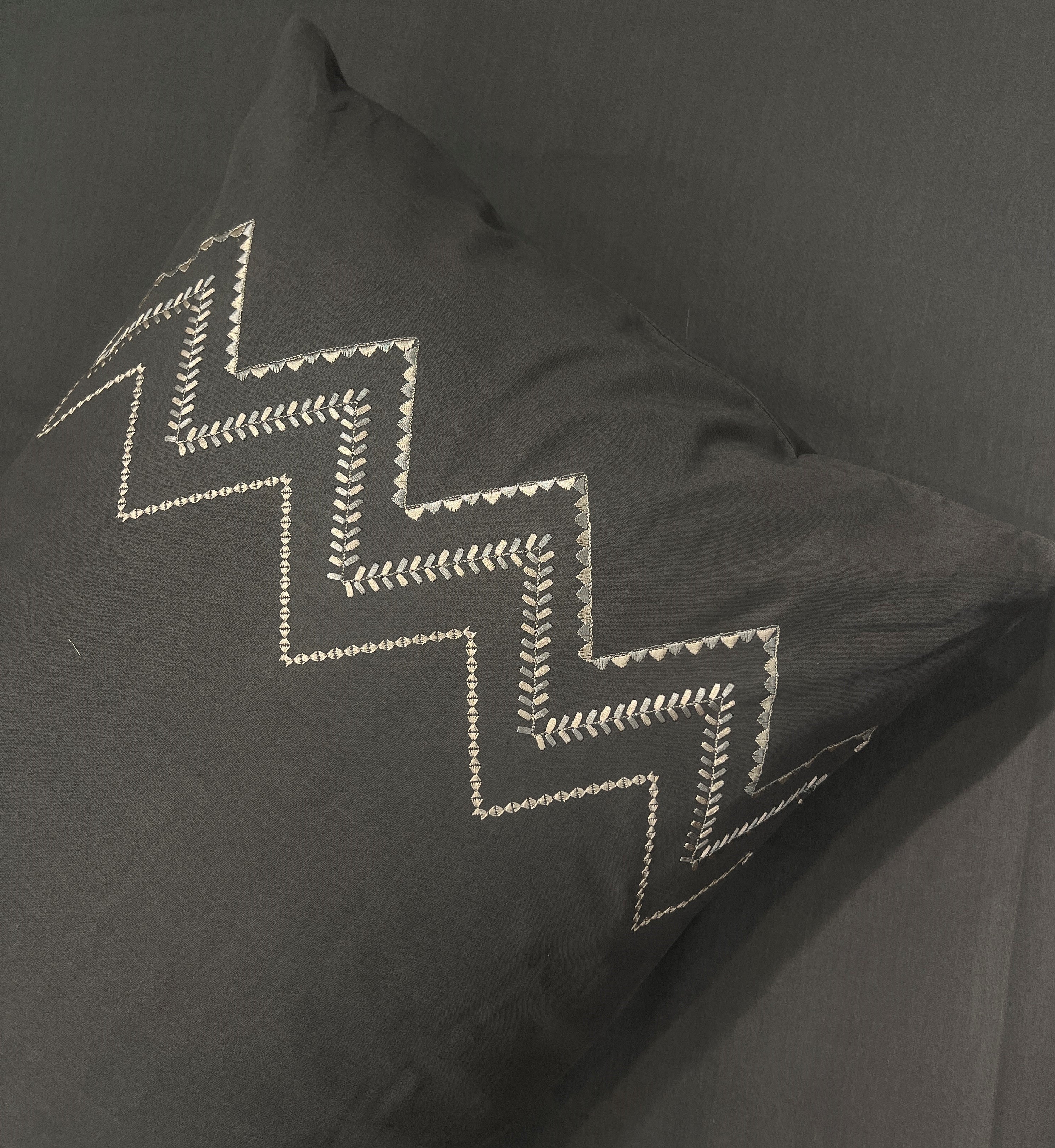 Sadyaska Chevron Dark Grey Cotton set 1 Pcs Bedsheet