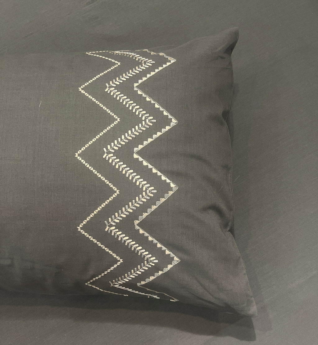 Sadyaska Chevron Dark Grey Cotton set 1 Pcs Bedsheet