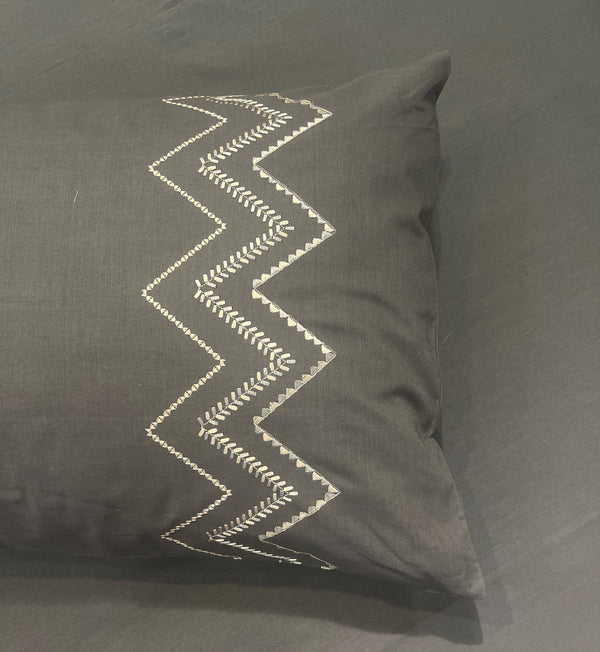 Sadyaska Chevron Dark Grey Cotton set 1 Pcs Bedsheet