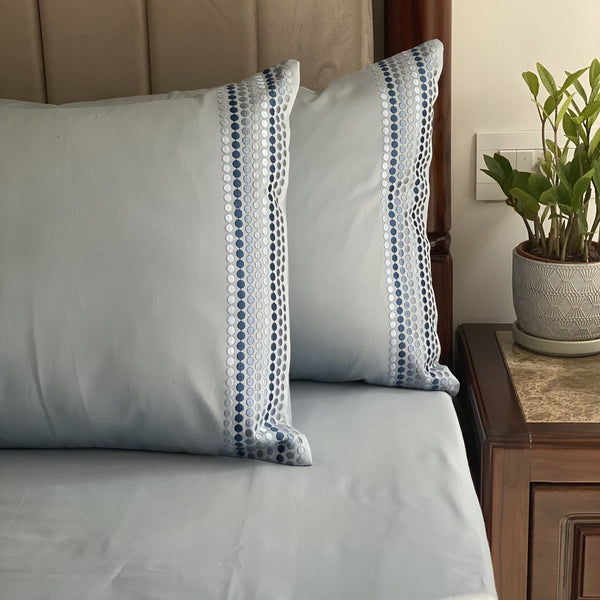 Sadyaska Dots Smoke Blue Dreams 1 Pcs Bedsheet