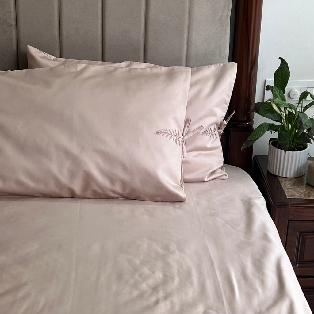 Sadyaska 1000TC Fern Buff Egyptian Cotton 1 Pcs Bedsheet