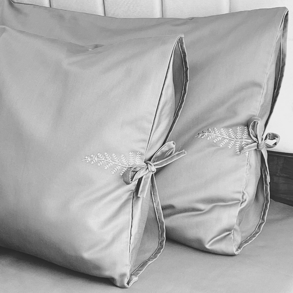 Sadyaska 1000TC Fern Silver Egyptian Cotton 1 Pcs Bedsheet