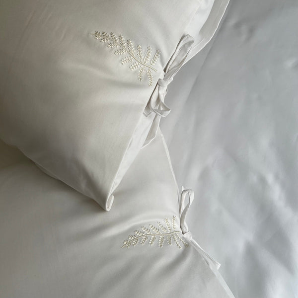 Sadyaska 1000TC Fern Snow White Egyptian Cotton 1 Pcs Bedsheet